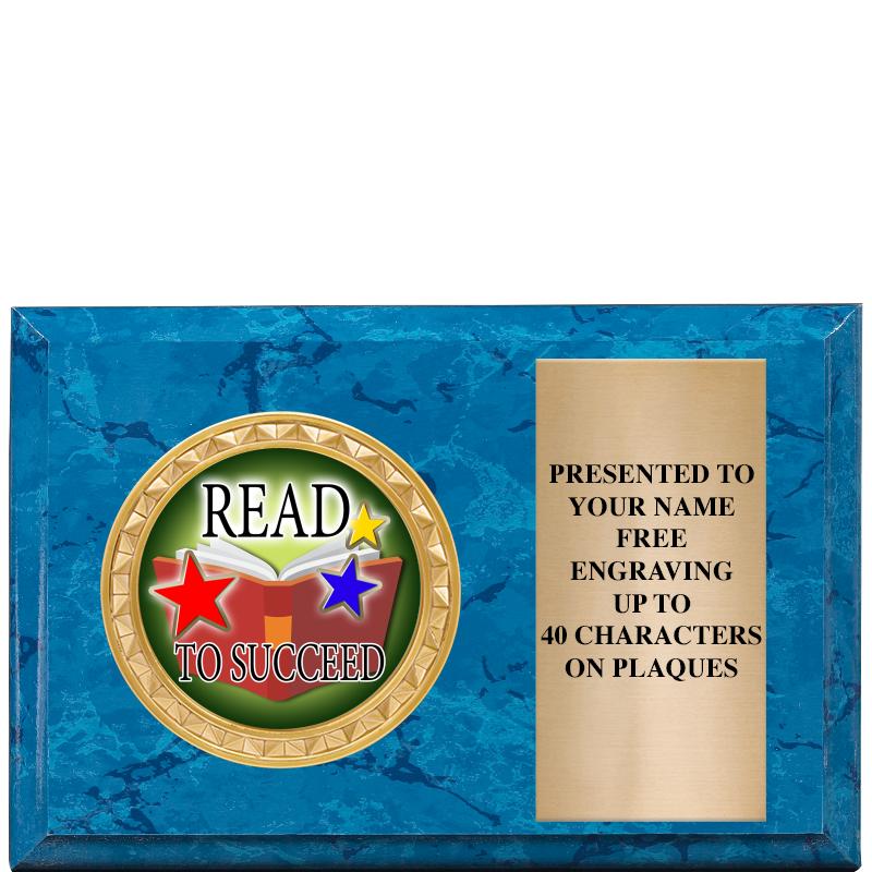 6" X 4" BLUE MBL INSERT PLQ