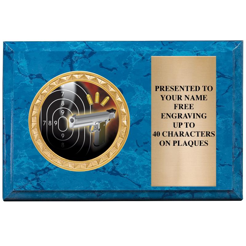 6" X 4" BLUE MBL INSERT PLQ