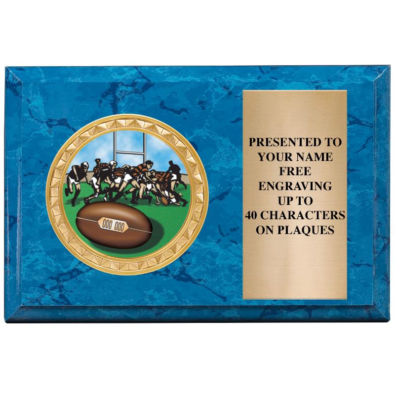 6" X 4" BLUE MBL INSERT PLQ