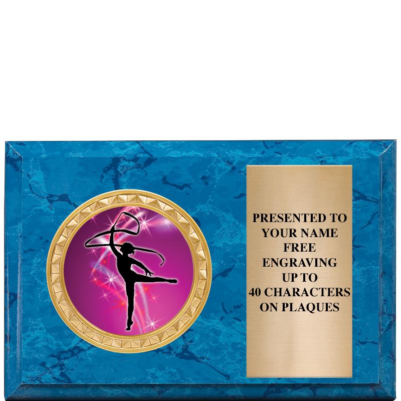 6" X 4" BLUE MBL INSERT PLQ