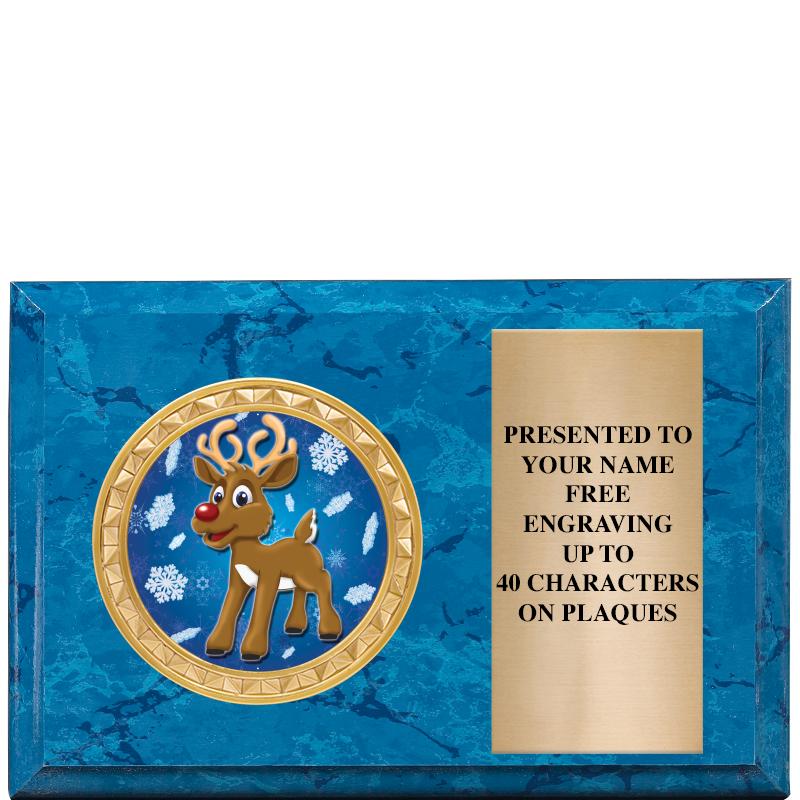 6" X 4" BLUE MBL INSERT PLQ