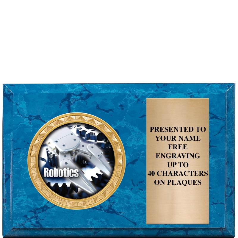 6" X 4" BLUE MBL INSERT PLQ