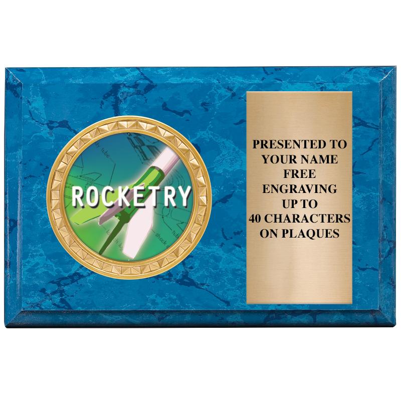 6" X 4" BLUE MBL INSERT PLQ