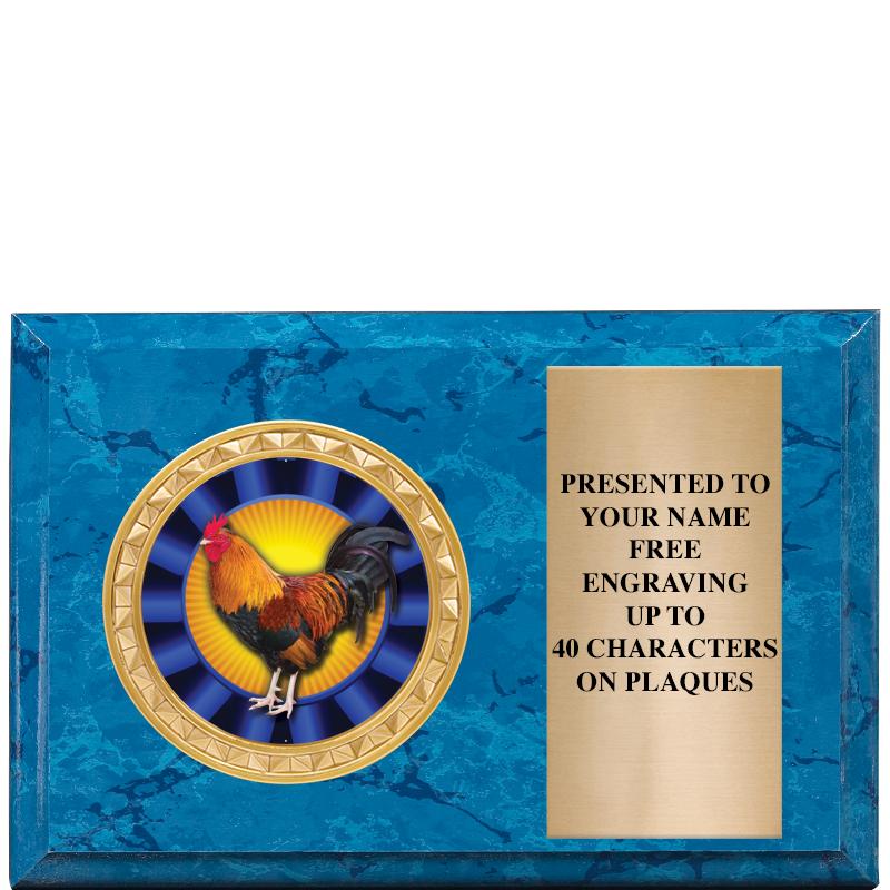 6" X 4" BLUE MBL INSERT PLQ