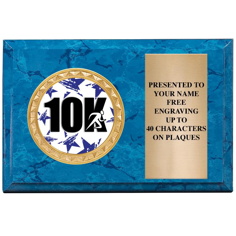 6" X 4" BLUE MBL INSERT PLQ