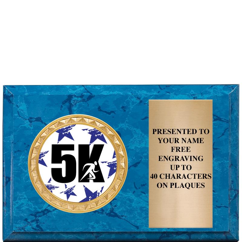 6" X 4" BLUE MBL INSERT PLQ