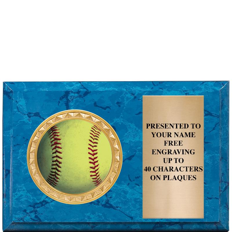 6" X 4" BLUE MBL INSERT PLQ