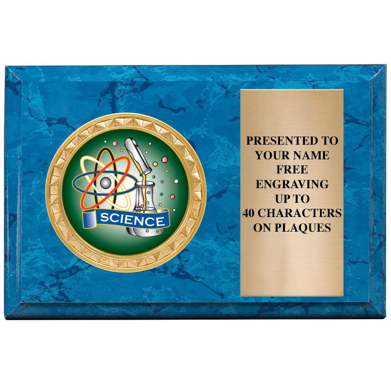 6" X 4" BLUE MBL INSERT PLQ