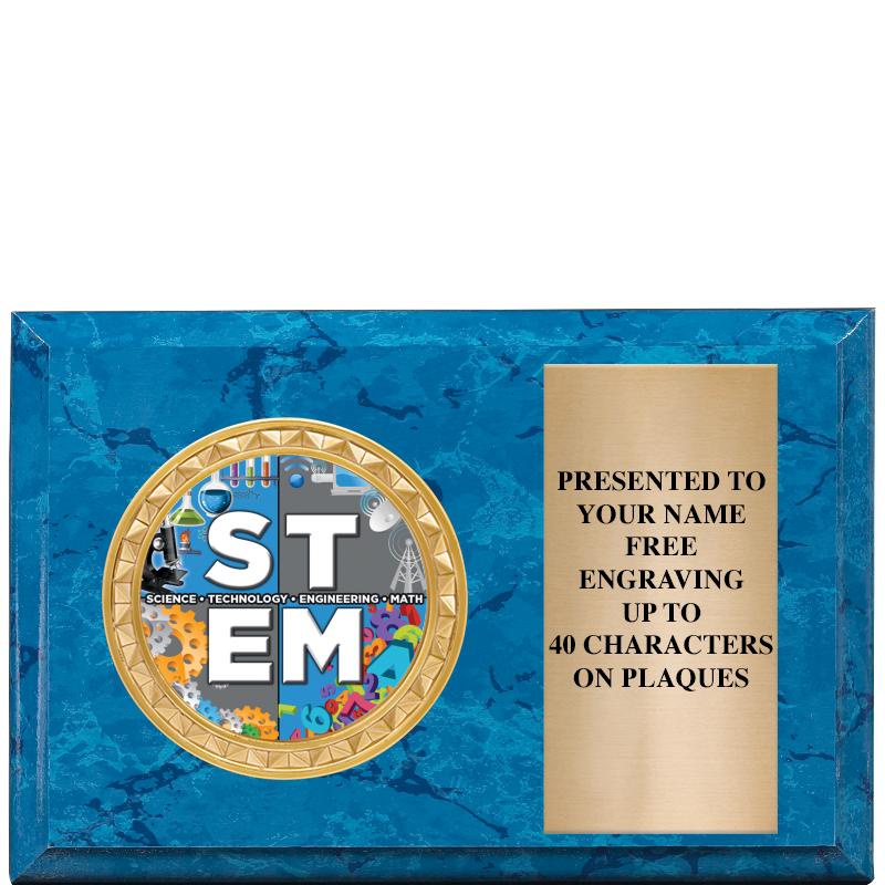 6" X 4" BLUE MBL INSERT PLQ