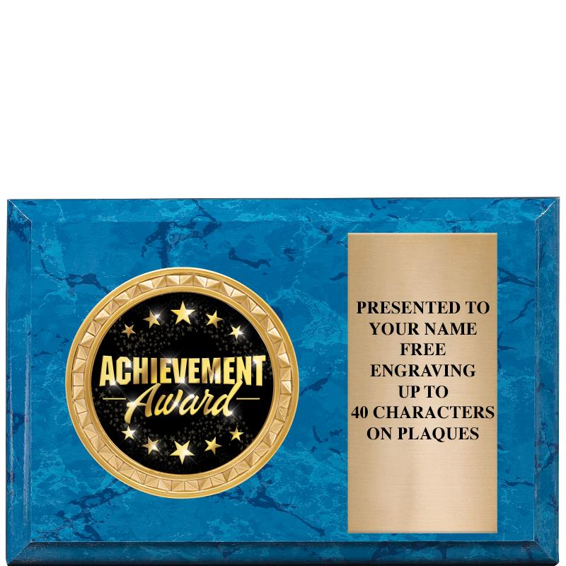 6" X 4" BLUE MBL INSERT PLQ