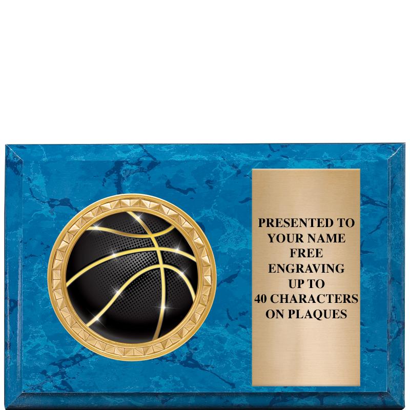 6" X 4" BLUE MBL INSERT PLQ