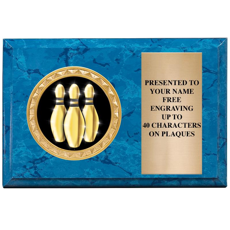 6" X 4" BLUE MBL INSERT PLQ