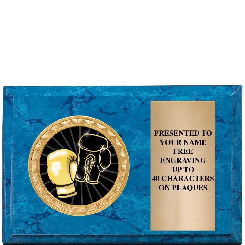 6" X 4" BLUE MBL INSERT PLQ