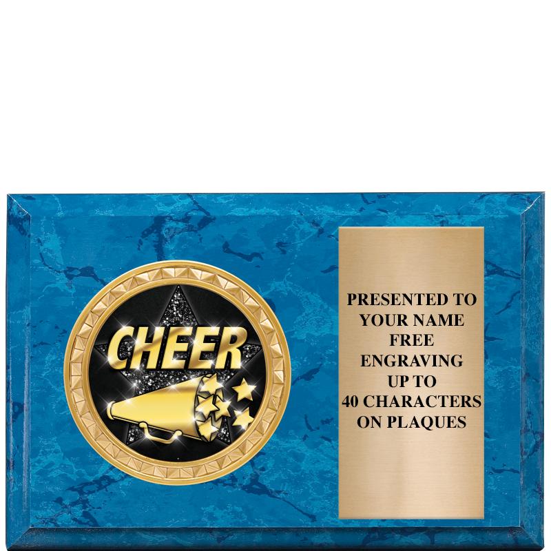 6" X 4" BLUE MBL INSERT PLQ