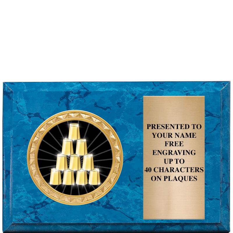 6" X 4" BLUE MBL INSERT PLQ