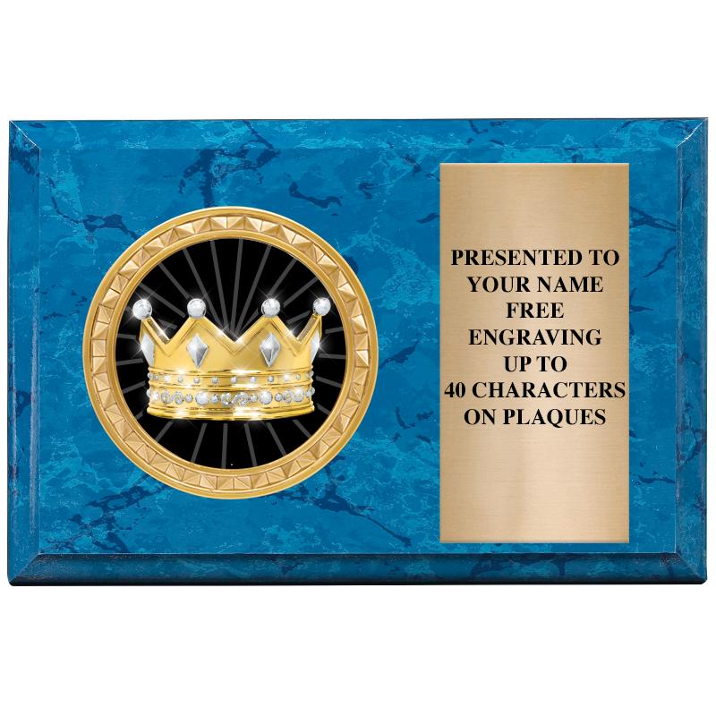 6" X 4" BLUE MBL INSERT PLQ