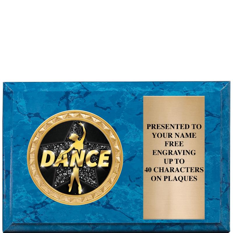 6" X 4" BLUE MBL INSERT PLQ