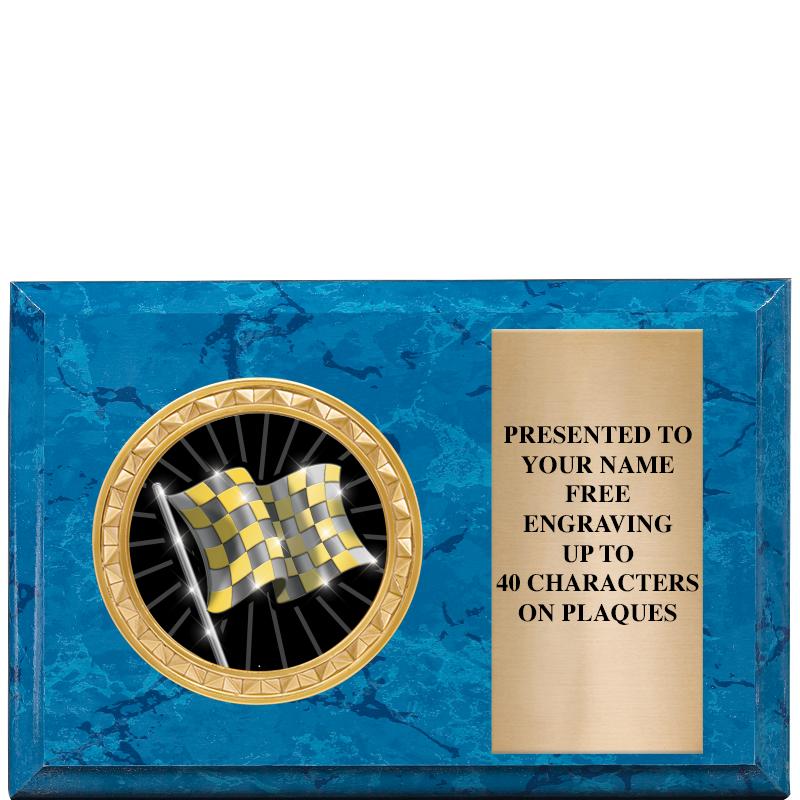 6" X 4" BLUE MBL INSERT PLQ