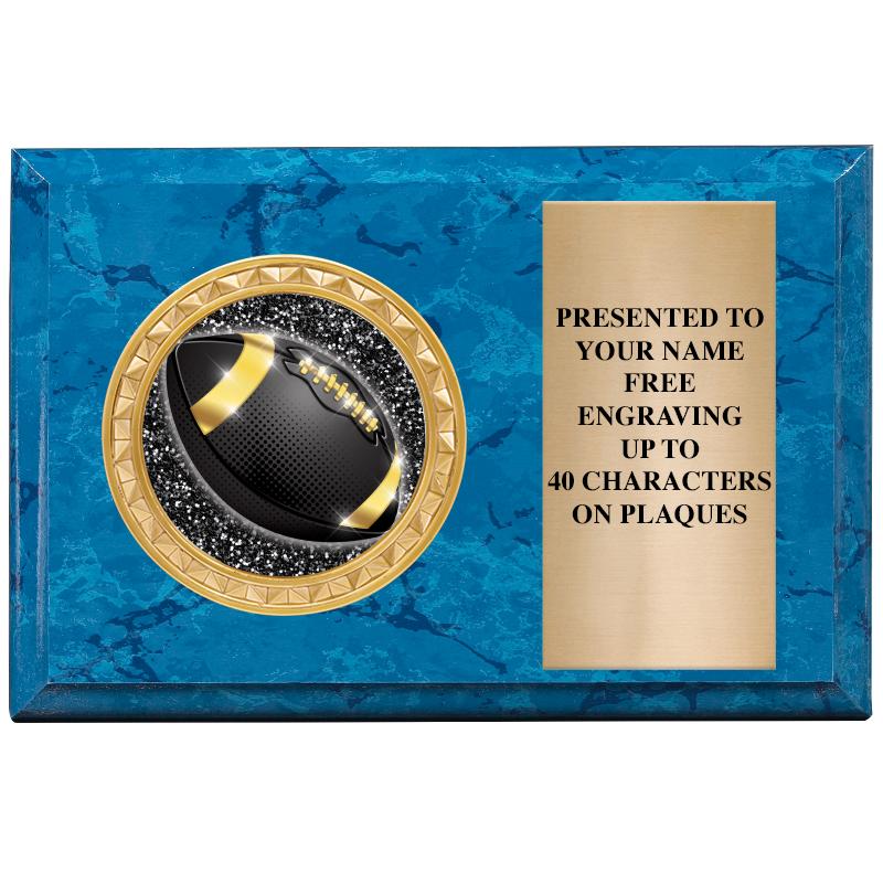 6" X 4" BLUE MBL INSERT PLQ