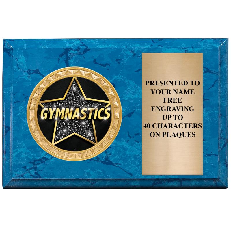 6" X 4" BLUE MBL INSERT PLQ