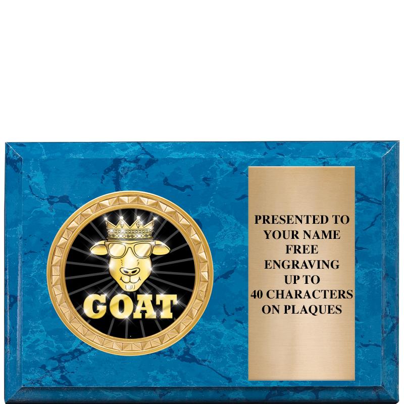 6" X 4" BLUE MBL INSERT PLQ