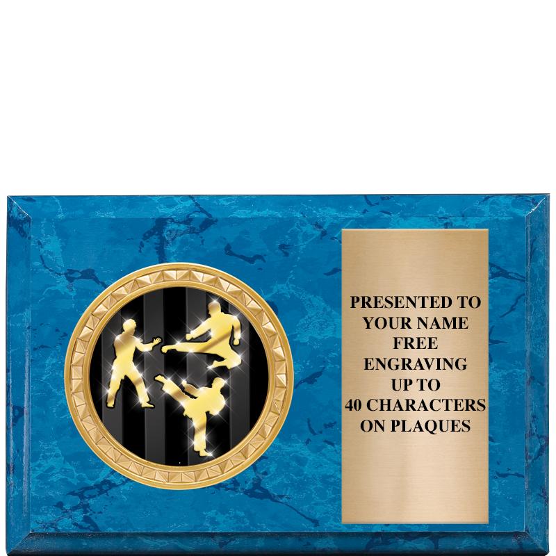 6" X 4" BLUE MBL INSERT PLQ