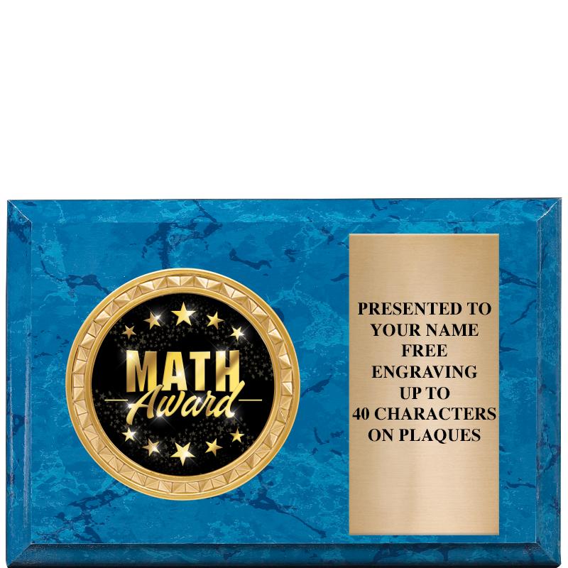 6" X 4" BLUE MBL INSERT PLQ