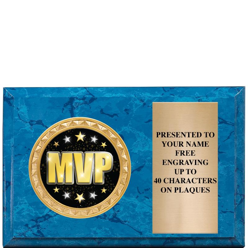 6" X 4" BLUE MBL INSERT PLQ