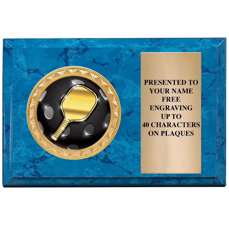 6" X 4" BLUE MBL INSERT PLQ