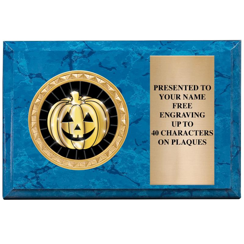 6" X 4" BLUE MBL INSERT PLQ