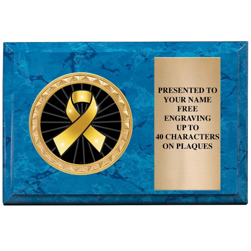 6" X 4" BLUE MBL INSERT PLQ