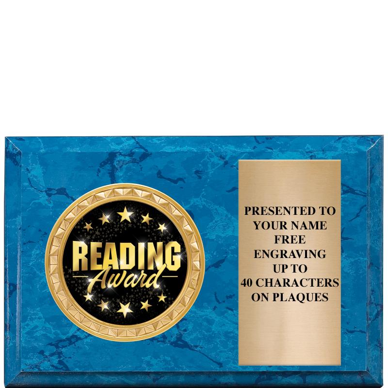 6" X 4" BLUE MBL INSERT PLQ