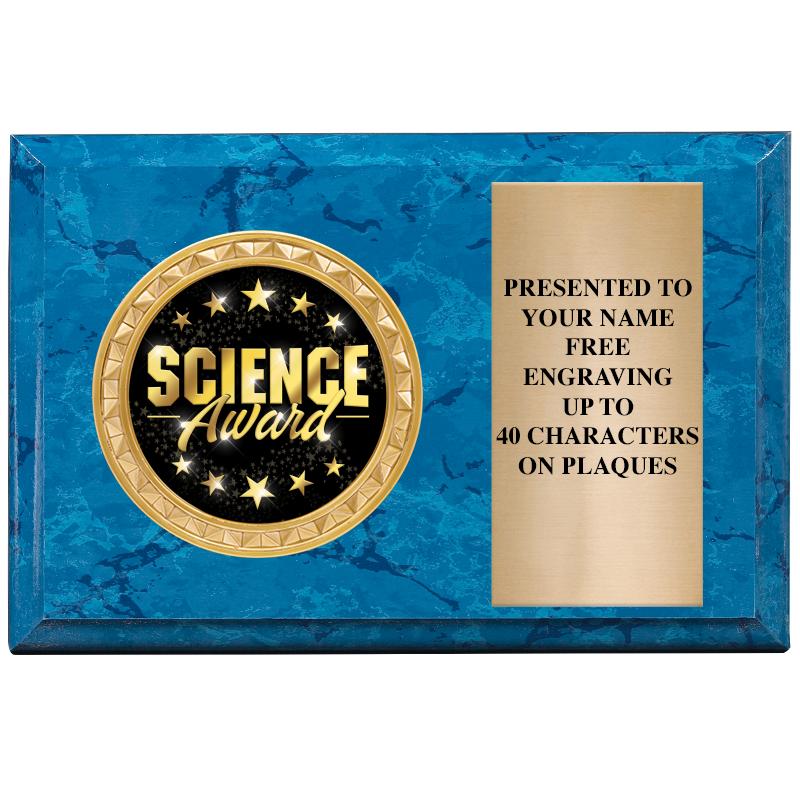 6" X 4" BLUE MBL INSERT PLQ