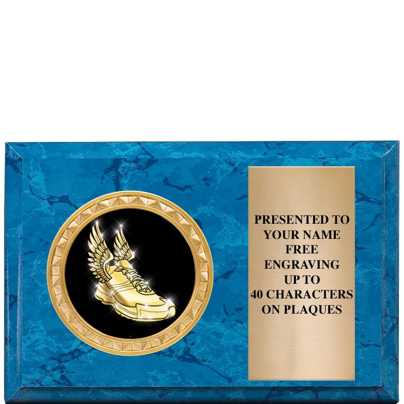 6" X 4" BLUE MBL INSERT PLQ