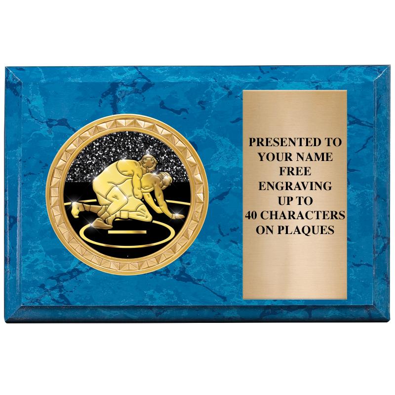 6" X 4" BLUE MBL INSERT PLQ