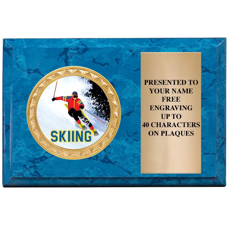 6" X 4" BLUE MBL INSERT PLQ