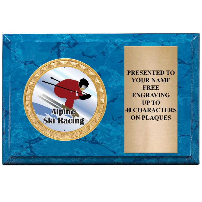 6" X 4" BLUE MBL INSERT PLQ