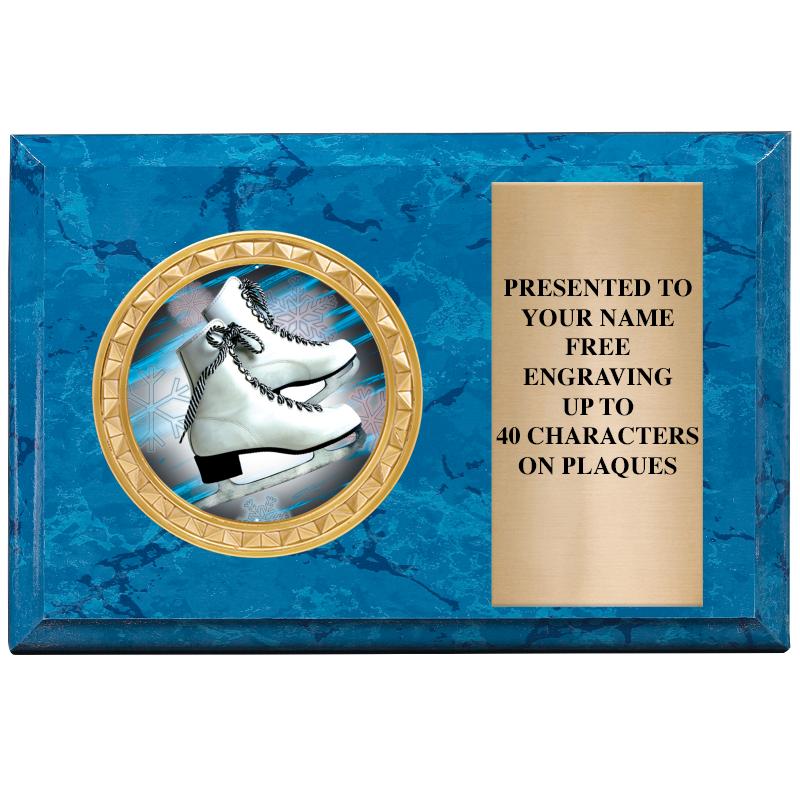 6" X 4" BLUE MBL INSERT PLQ