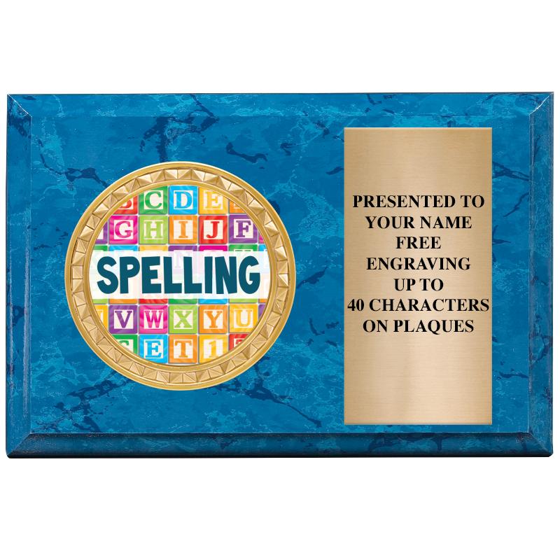 6" X 4" BLUE MBL INSERT PLQ