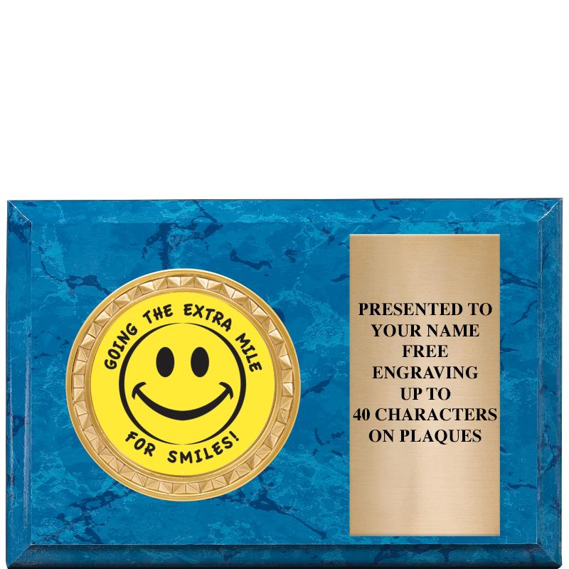 6" X 4" BLUE MBL INSERT PLQ