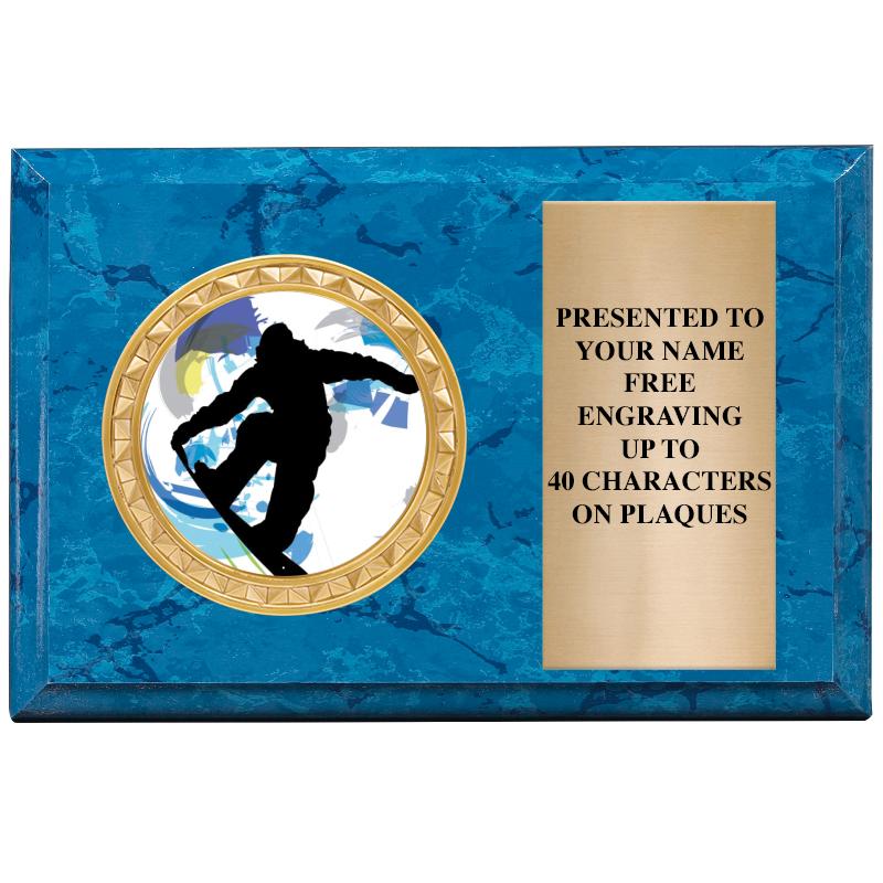 6" X 4" BLUE MBL INSERT PLQ