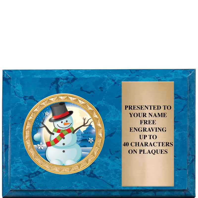 6" X 4" BLUE MBL INSERT PLQ