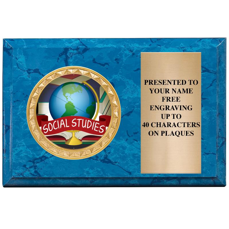 6" X 4" BLUE MBL INSERT PLQ