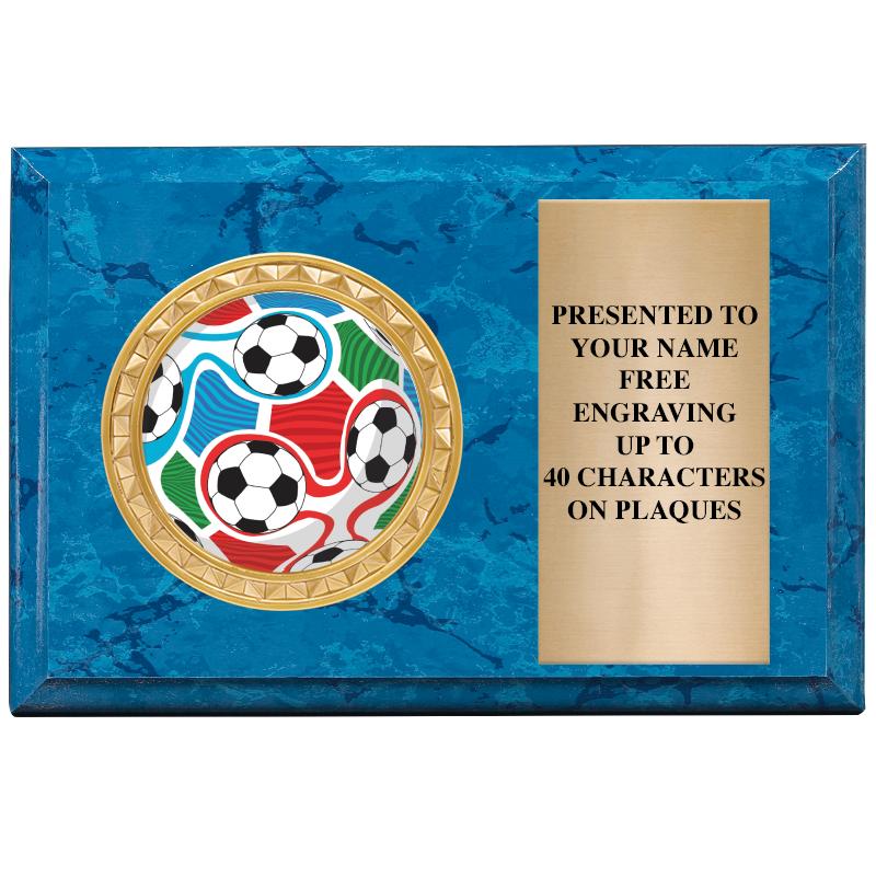 6" X 4" BLUE MBL INSERT PLQ