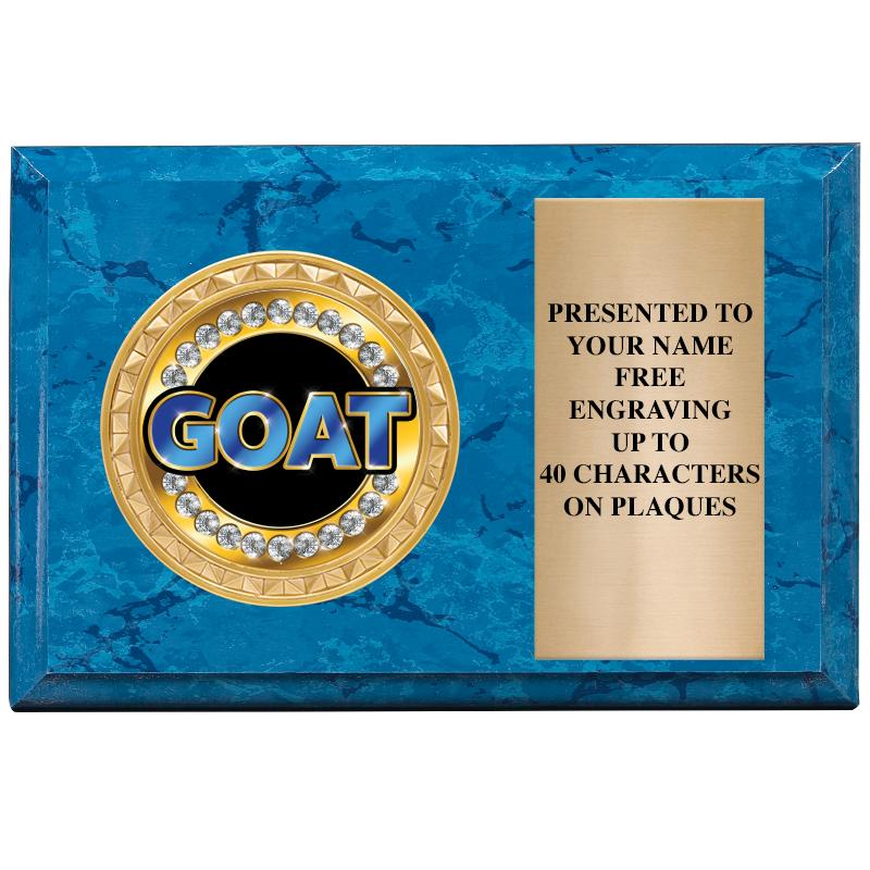 6" X 4" BLUE MBL INSERT PLQ