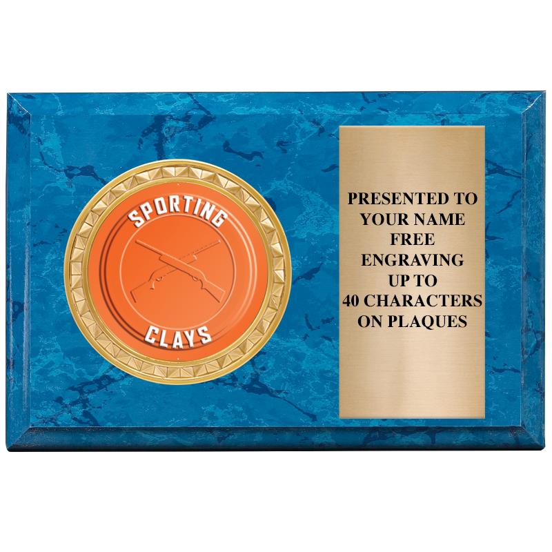 6" X 4" BLUE MBL INSERT PLQ