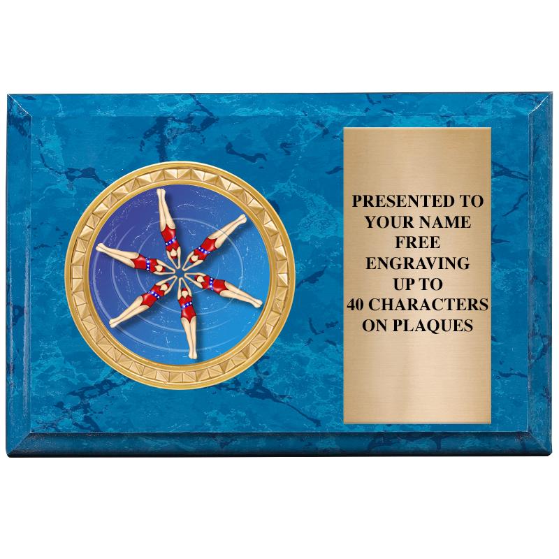 6" X 4" BLUE MBL INSERT PLQ