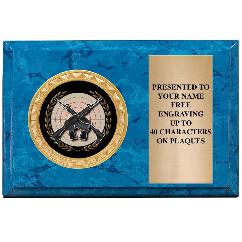 6" X 4" BLUE MBL INSERT PLQ