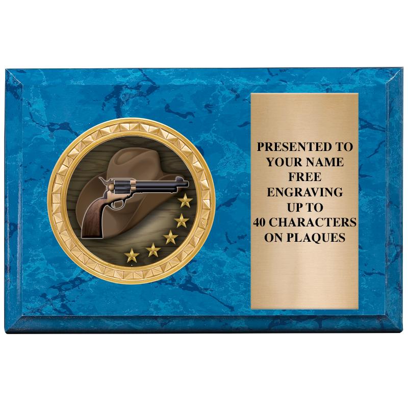 6" X 4" BLUE MBL INSERT PLQ