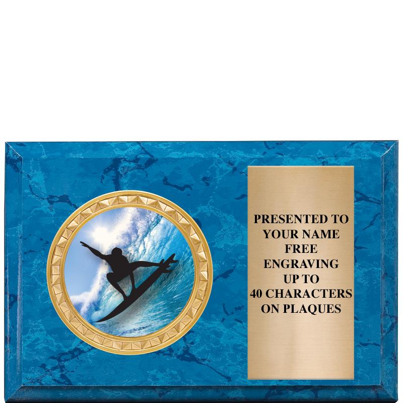 6" X 4" BLUE MBL INSERT PLQ